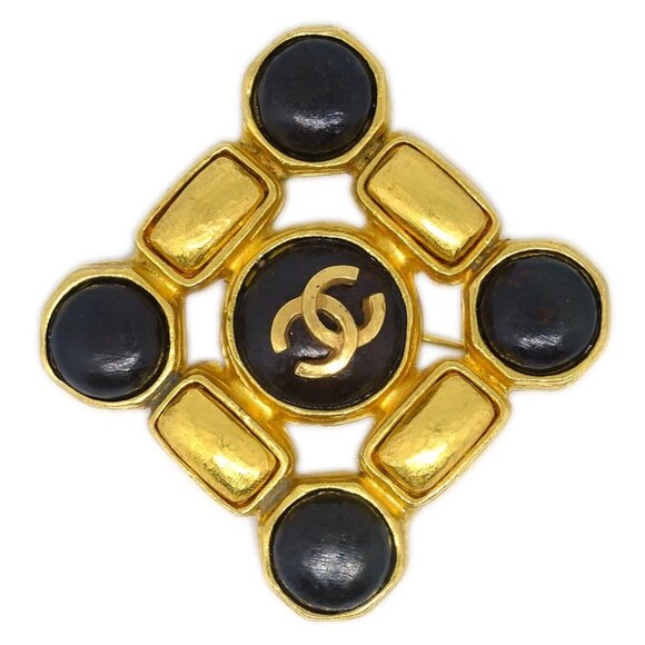 Chanel Stone Brooch Pin Gold 97A 191200 - Picture 1 of 4